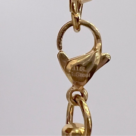 ION Plated YG Stainless Steel Duo Link Necklace - Picture 10 of 11